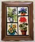 Vintage Floral Needlepoint In Vintage Frame