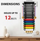 Essentura 12 Belt Karate Display Rack With Trophy Mount  12 Belts  Black 