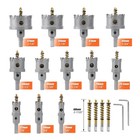 16 Pcs Carbide Tip Hole Saw Cutter Drill Bit Metal Alloy Stainless Steel 16-57mm