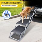 Portable 4-step Dog Ramp Folding Non Slip Pet Ladder Stairs For Truck Suv Car