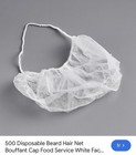 240 Disposable Beard Hair Net Bouffant Cap Food Service White Face Cover