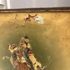 Antique Tri Fold Dresser Beveled Vanity Mirror With Classical Folding Case Scene