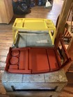 Set Of 2 Vintage retro Plastic Foldable Bed Trays  Yellow brown  4 Comp