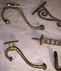 Great Lot  6  Large  Antique  Metal  Wall Hooks  All Different Designs