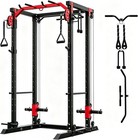     2000lbs Squat Rack With Pulley System Home Gym  Power Cage With Cable Machine