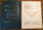 Champion Steel Range Co  - Cleveland  Ohio - Catalogue   5 - Early Booklet