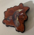 Vintage Wild Turkey Promotional Cottonwood Tree Slab Clock Over 50 Years Old