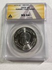 1970 Tunisia 1 Dinar Silver Coin Graded Ms 64 By Anacs Fao Issue