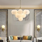 Modern 13-light Gold Bubble Chandelier     Milk Glass Pendant Light