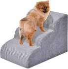 3 Steps Memory Foam Dog Stairs Pet Ramp For High Bed And Couch - Removable Cover