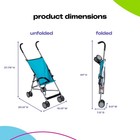 Lightweight Umbrella Stroller For Toddlers  Compact Fold  Turquoise