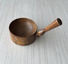 Antique Shaker Carved Wood Walnut Scoop Spoon W handle Signed Hand Painted  