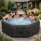 Naizea Inflatable Hot Tub Spa 4-6 Person 130 Jets 1350w Heater Black Gold Marble