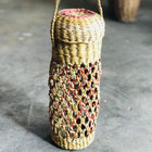 Ceylon 100  Natural Handmade Cyperus Water Bottle Cover  lidded  Sri Lanka Craft