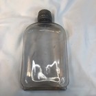 Clear Glass Flask Or Bottle With Metal Cap Vintage 