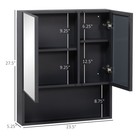 Kleankin Wall-mounted Medicine Cabinet With Mirror  Bathroom Cabinet Black