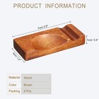 6pcs Wood Rectangle Chopstick Rest Spoon Holder  Brown
