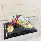 Lionel Messi Signed 2022 World Cup Boot W  Medal   Display Beckett Bas