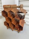 Vintage Mid Century Modern Wine Rack Torsten Johansson Honeycomb Bentwood     hive
