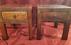 19th Century Antique Chinese Tea Side Table Pair Qing Dynasty  Signed