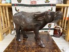 Hand Carved Wood Buffalo Bison Figurine Folk Art Sculpture Vintage