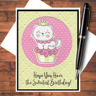 Happy Birthday Cats Handmade Card Kit  Diy Paper Craft A2 Size W envelopes