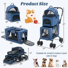 Double Pet Stroller For Cats Or 2 Dogs W  2 Detachable Carriers Safety Belt