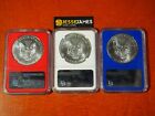 2017  s   p   w  Silver Eagle Ngc Ms70 Struck At Philadelphia Sf Wp 3 Coin Set