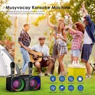 Bluetooth Portable Karaoke Machine Led Pa System Dual Speaker 2 Wireless Mic