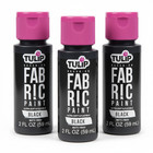 Tulip Fabric Paint Black Matte Finish Brush-on 2 Oz  pack Of 3  Soft   Flexible