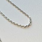 925 Sterling Silver Rope Chain Necklace 24    - Made In Italy