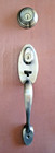 Vintage Kwikset Gibson Antique Brass Front Entry Door Handleset Lock In Handle