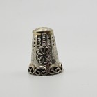 Vintage Sterling 925 Wire Work   Scroll And Dimple Thimble   Made In Mexico 2 4g