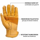 Ozero Leather Work Gloves For Men  Cowhide Gardening Gloves With Reinforced P   