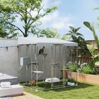 Pawhut 79  Large Catio  Galvanized Steel Outdoor Cat Enclosure With Canopy