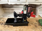 Antique Singer 221-1 Portable Electric Sewing Machine Works Case Extras Electric