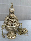 Traditional Triple Chain Brass Church Censer  Thurible W liner  q395  Chalice Co