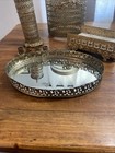 Vintage Hollywood Regency Gold Tone Filigree Vanity 5 Pieces  gorgeous     