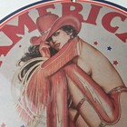 Vintage American Gasoline Sign - Gas Motor Oil Pump Porcelain Pinup Girl Sign