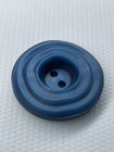 Vtg Ringed Blue Plastic 1  Buttons Set Of  3 Textured 2-hole 1940s   50s