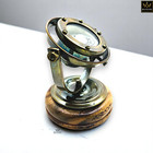 Brass Gimbal Compass In Binnacle Antique Finish Nautical Ship Decor Gift