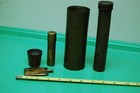 5pc Antique Vintage Primitive Copper Brass Water Tight Cylinder Containers Maps