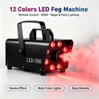500w 8 Led Smoke Fog Machine Rgb Color Stage Fogger Effect Halloween Disco Club