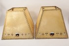 Pair Of Rustic Rawhide Lamp Shades -western Southwestern Ranch Cowboy Vintage