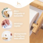 Wooden Bamboo Toilet Paper Holder  No Drilling