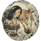  2  Shapes Of Clay Mt St  Helens Ash Wall Art - Native American Woman   Horse