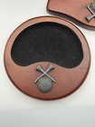 Vintage Golf Desk Set Clock Business Card Holder Memo Clip Key Tray