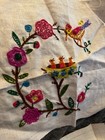 Vintage Finished Crewel  Embroidery Birds And Nest Pillow Kit