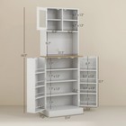 Homcom 66 5  Tall Kitchen Pantry Storage Cabinet With Microwave Stand White