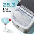 Countertop Ice Maker W  Handle  26lbs day  9 Cubes In 6 Min  Auto Clean  Scoop